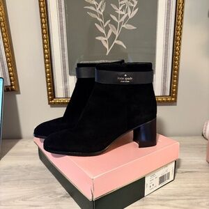 Kate Spade Morgan Booties Suede Ankle Boots, Black